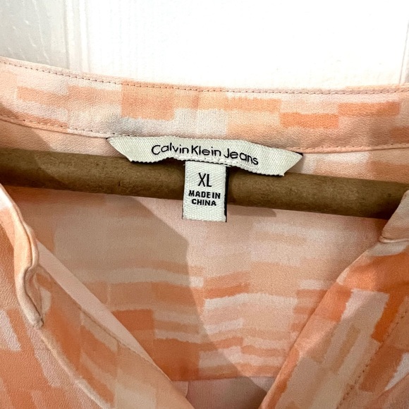 Calvin Klein Jeans Long Sleeve Coral Blouse - Picture 4 of 6
